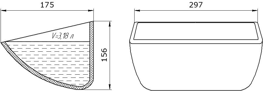 Ковш норийный полимерный HD-STAX 11х6 чертеж