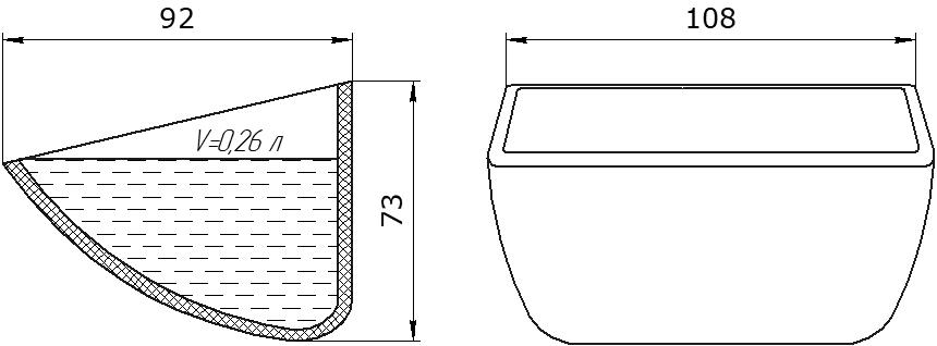 Ковш норийный полимерный HD-STAX 4х3 чертеж