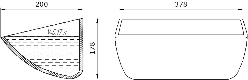Ковш норийный полимерный TIGER-TUFF 14х7 чертеж